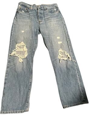 Levi's 501 Button Fly Jeans, Perfectly Distressed, Women's Size 29x26